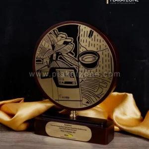 Plakat Kayu Logam Bulat Kenang-kenangan Seminar PT Indo Mart Jakarta