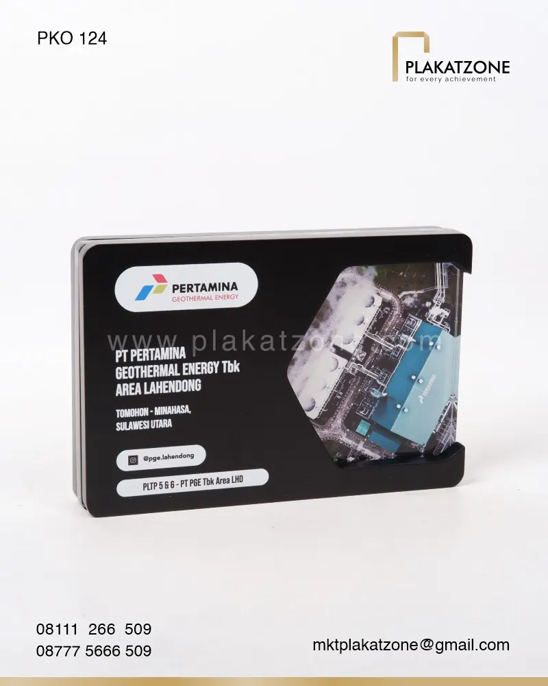 PKO124 Plakat Kayu Akrilik Pertamina Geothermal Energy